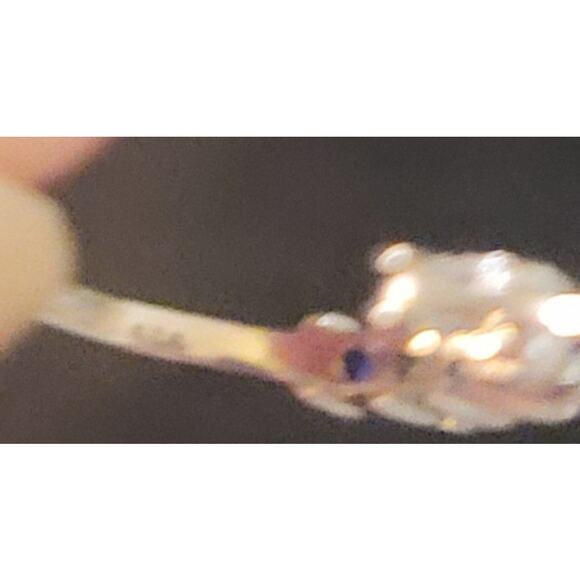 925 Blue Sapphire and faux diamond hugger earring single - Picture 4 of 4